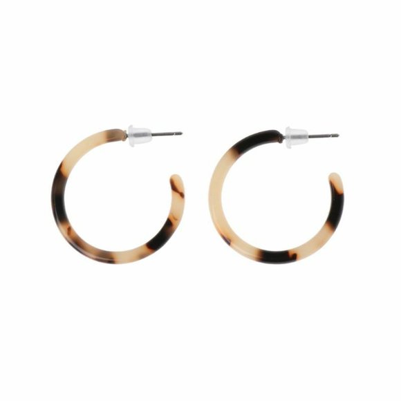 NWOT Tortoise Shell Leopard Hoop Earrings - Picture 3 of 9